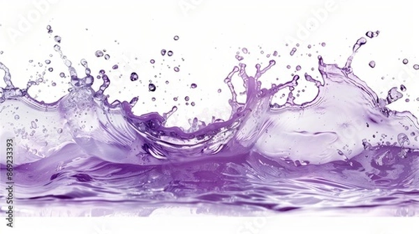Fototapeta A purple water splash illustration with space for text.