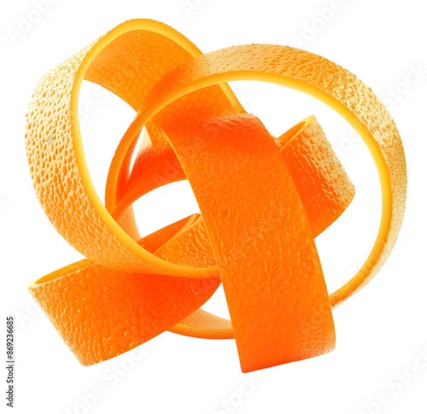 Obraz Orange peel, Isolated on Transparent background. 