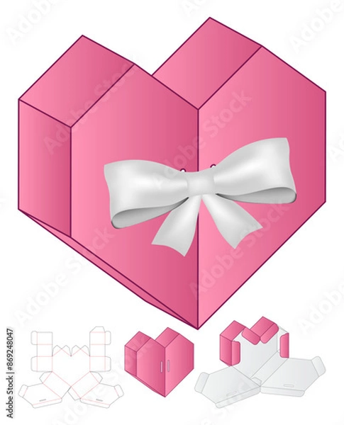 Fototapeta Box packaging die cut template design. 3d mock-up