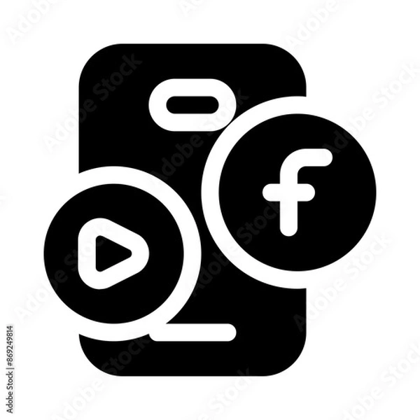Fototapeta socmed icon with glyph style, perfect for user interface projects