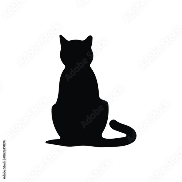 Obraz Cat silhouette vector design on white background