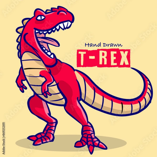 Obraz hand drawn t-rex