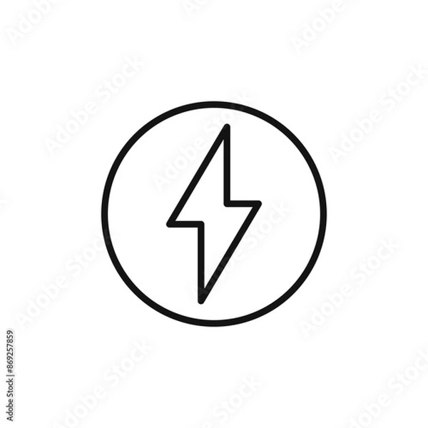 Obraz electric power energy icon logo sign vector outline