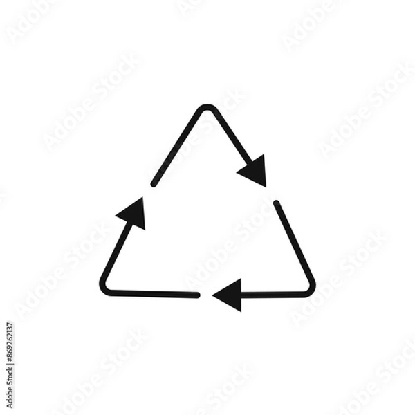 Obraz Recycle icon logo sign vector outline