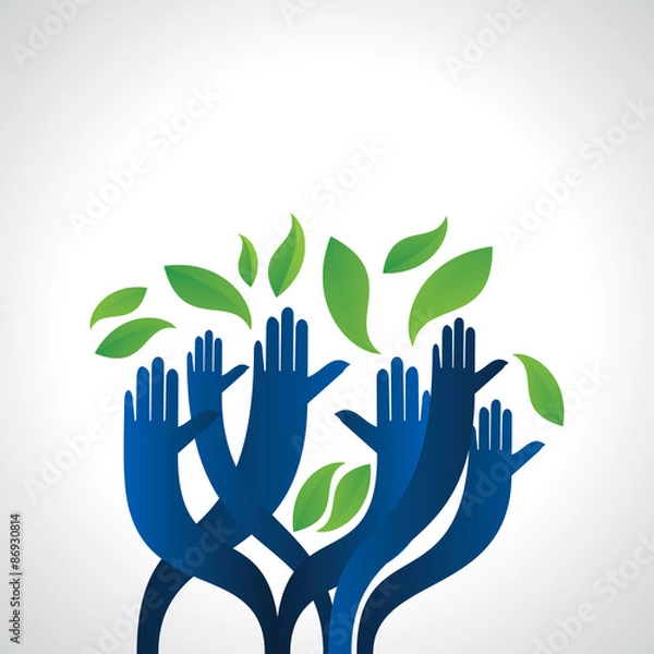 Fototapeta creative green care concept with hand