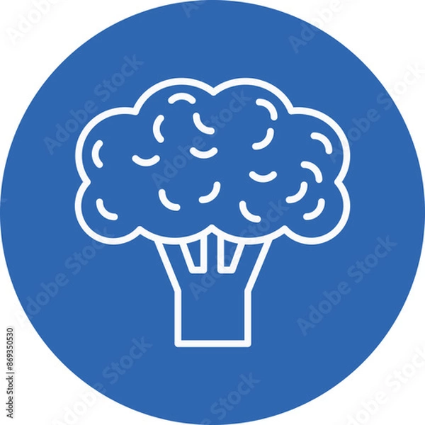 Obraz Broccoli line circle icon