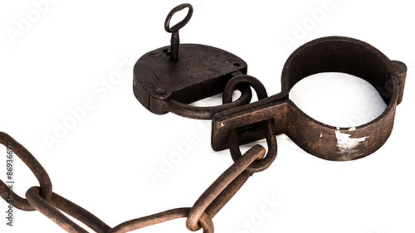 Fototapeta Old chains used for slavery