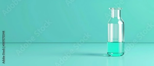 Fototapeta A modern science banner showcasing a single test tube with a minimalist design with copy space