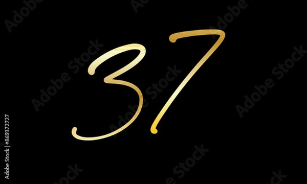 Obraz  Number Gold Casual Modern Logo