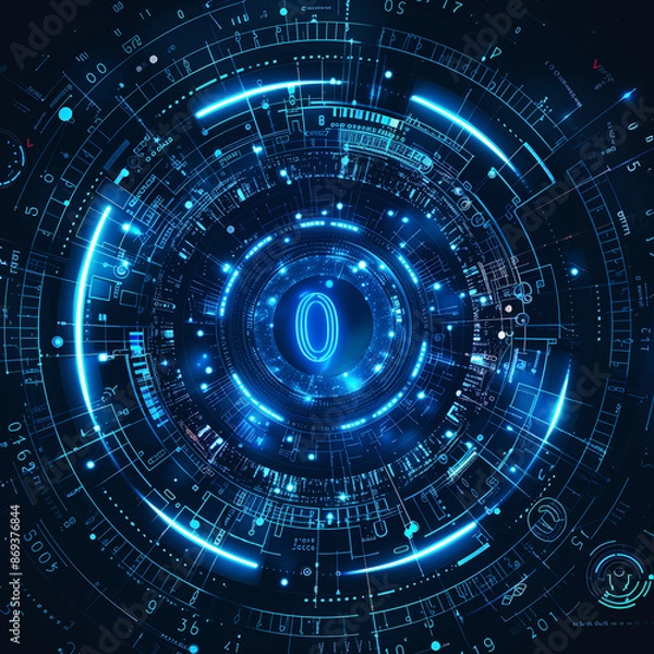 Obraz abstract background technology blue circle