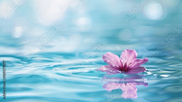 Obraz Pink Flower Floating on Tranquil Water