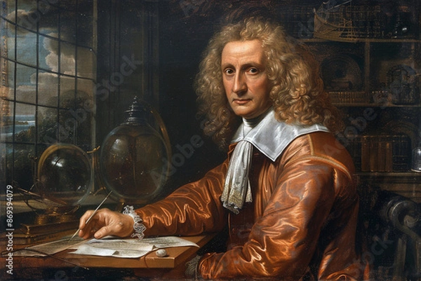 Obraz "Isaac Newton: English Physicist, Mathematician, and Astronomer"
