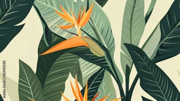 Obraz seamless background textured leaves and flowers