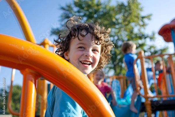 Obraz Joyful Child Playing on Playground