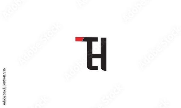 Fototapeta TH, HT, H T Abstract Letters Logo Monogram