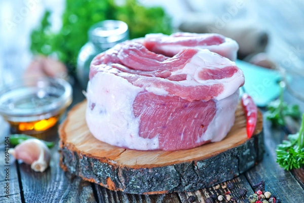 Fototapeta raw meat roll