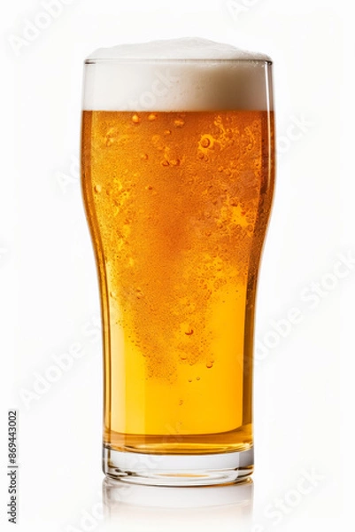 Obraz Pint of ale isolated on white background.