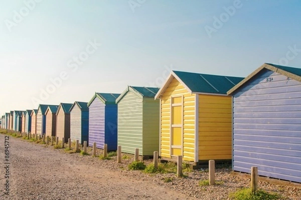 Obraz Beach huts on the seafront