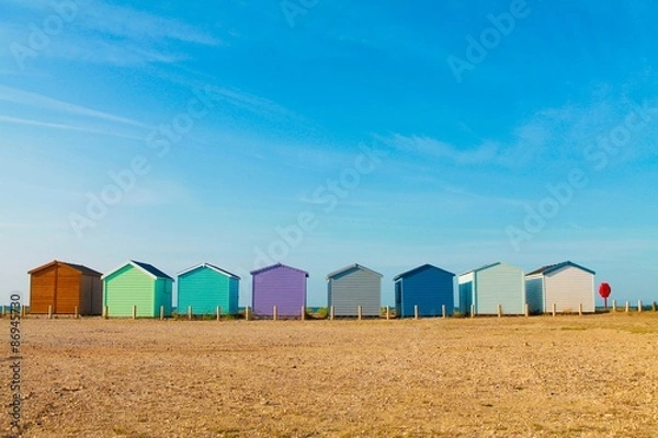 Obraz Beach huts on the seafront