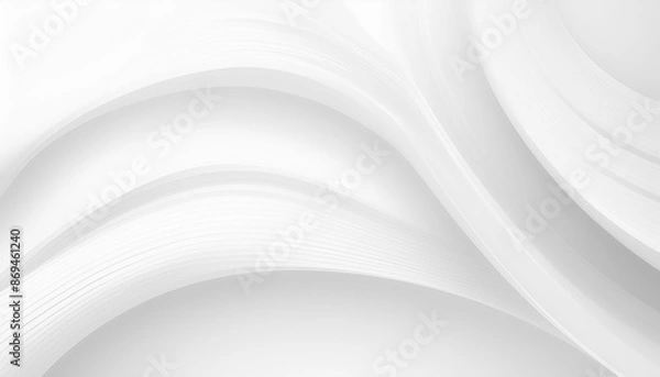 Fototapeta 抽象的 白 クリーン ミニマル デザイン 曲線 柔らかさ 流動性 エレガント 光 シンプル フロー 模様 テクスチャー クリエイティブ ソフト 繊細 ライン 軽やか モダン