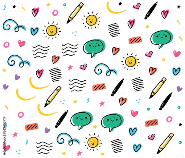 Obraz Back to school pattern