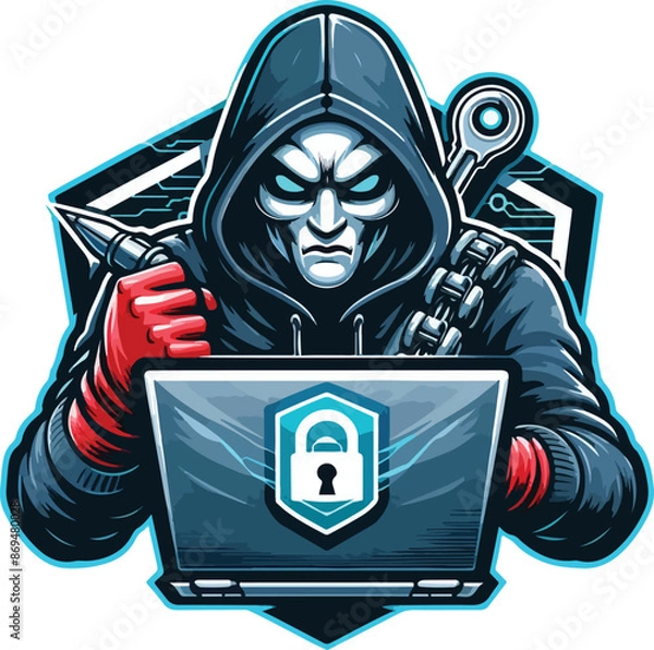 Obraz hacker team esport vector logo design