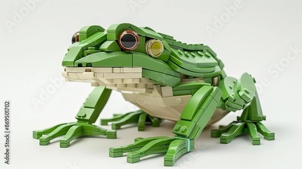 Obraz frog, 3D model, white background, realistic pose