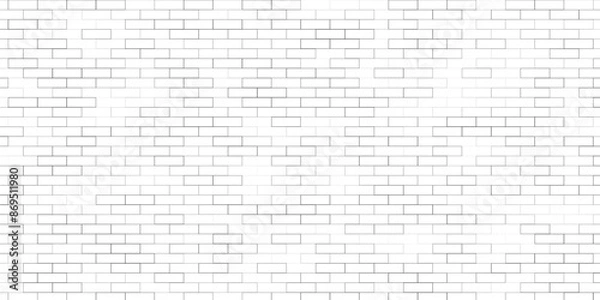 Fototapeta White brick wall background. bricks pattern. seamless brick wall. White brick wall vector background
