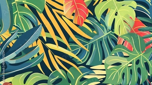 Fototapeta seamless textured leaf pattern background