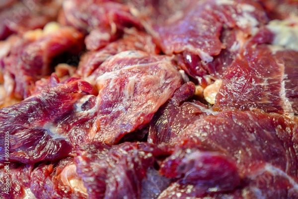 Obraz Fresh raw beef in the market