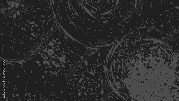 Fototapeta Vector Horizontal Dark Gray Grunge Background with Splashes and Scuffs