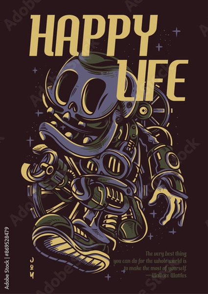 Fototapeta vector artwork skull robot