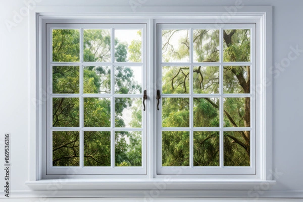 Fototapeta Large window with forest view