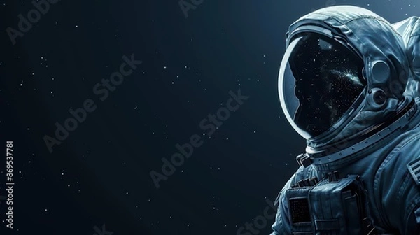 Obraz An advanced science services banner featuring a hightech space exploration program with virtual reality astronaut training and automated spacecraft