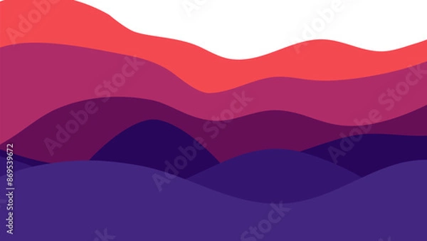 Obraz 16 hand drawn waves Orange, maroon and navy pastel wallpaper. Flat design fullcolor abstract illustration. design Orange, maroon and navy color minimalist background
