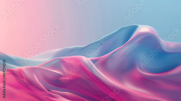 Obraz Dynamic Pink and Blue Gradient Waves