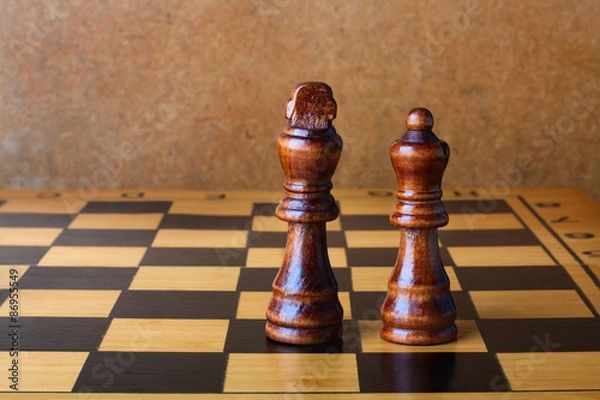 Fototapeta One chess king dominating another