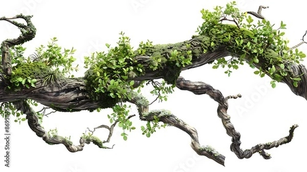 Fototapeta Twisted Branch with Lush Foliage