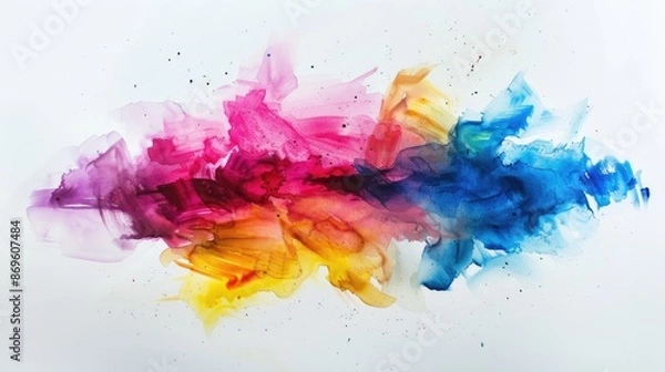 Fototapeta bright Abstract watercolor drawing on a paper image