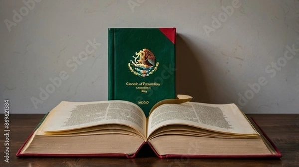 Obraz Mexico constitution day with book