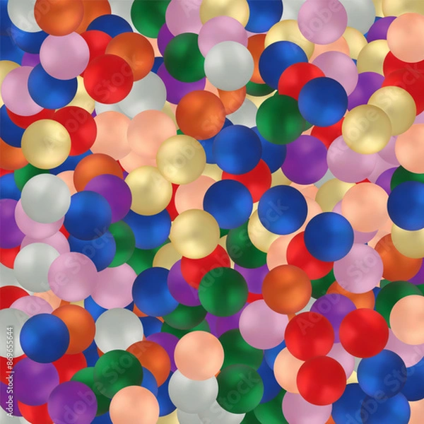 Fototapeta Creative image of colorful balloons floating in the studio. Holiday abstraction. eps 10