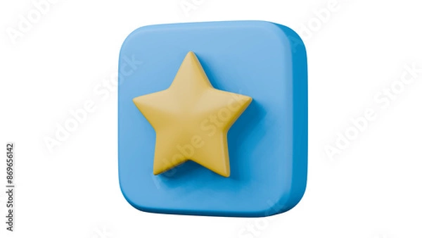 Fototapeta 3d render star illustration on transparent background