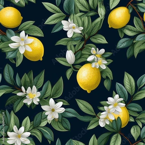 Fototapeta Lemon patterns wallpaper