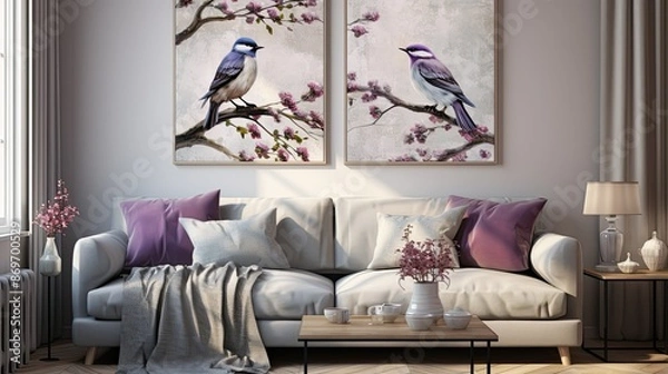Fototapeta modern living room with sofa