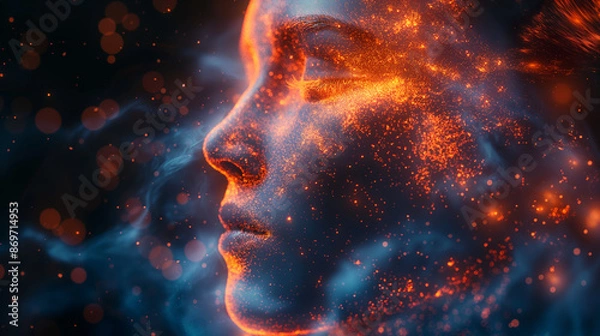 Obraz Abstract tech Biophysics human, Ai generate