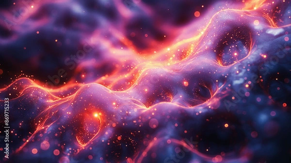 Obraz Abstract tech Biophysics background, ai generate