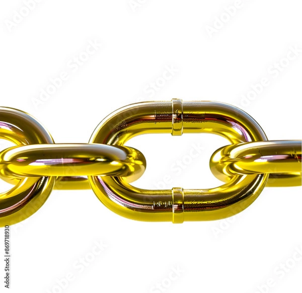 Fototapeta A link in the jewelry chain, Isolated on Transparent background.