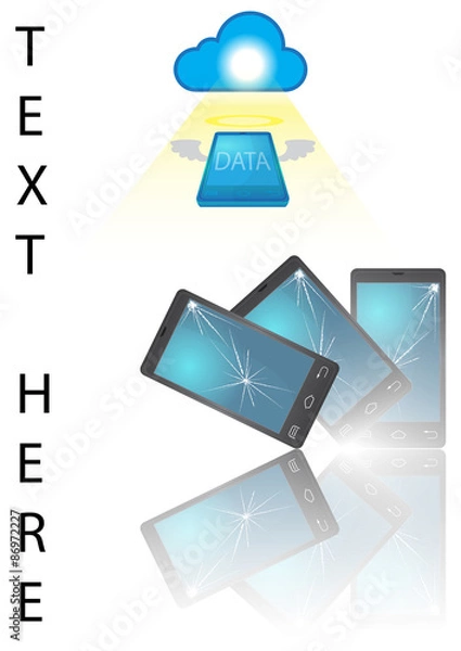 Fototapeta technology smartphones protect data vector