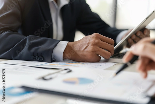 Obraz Businesspeople Working on Financial Report.