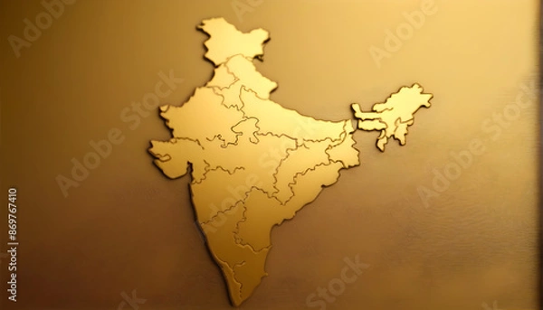Obraz Golden India map